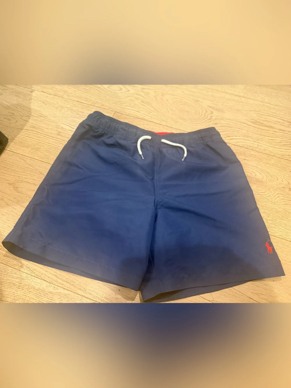 Polo by Ralph Lauren Navy Blue Kids Swim Trunks with Red Logo